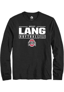 Hailey Lang  Ohio State Buckeyes Black Rally NIL Stacked Box Long Sleeve T Shirt