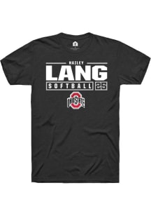 Hailey Lang  Ohio State Buckeyes Black Rally NIL Stacked Box Short Sleeve T Shirt