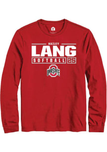 Hailey Lang  Ohio State Buckeyes Red Rally NIL Stacked Box Long Sleeve T Shirt