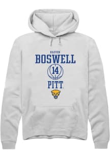 Raeven Boswell Rally Mens White Pitt Panthers NIL Sport Icon Hooded Sweatshirt