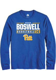 Raeven Boswell Rally Mens Blue Pitt Panthers NIL Stacked Box Tee