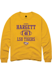 Badger Hargett  Rally LSU Tigers Mens Gold NIL Sport Icon Long Sleeve Crew Sweatshirt