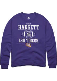 Badger Hargett  Rally LSU Tigers Mens Purple NIL Sport Icon Long Sleeve Crew Sweatshirt