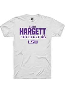 Badger Hargett  LSU Tigers White Rally NIL Stacked Box Short Sleeve T Shirt