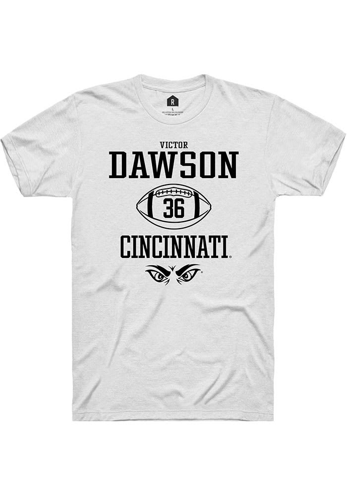 Victor Dawson Cincinnati Bearcats White Rally NIL Sport Icon Short Sleeve T Shirt