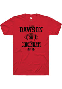 Victor Dawson  Cincinnati Bearcats Red Rally NIL Sport Icon Short Sleeve T Shirt