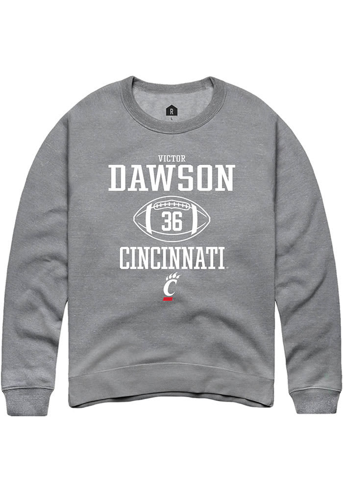 Victor Dawson Rally Cincinnati Bearcats Mens Graphite NIL Sport Icon Long Sleeve Crew Sweatshirt