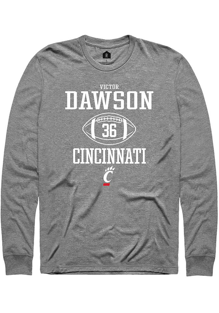 Victor Dawson Cincinnati Bearcats Graphite Rally NIL Sport Icon Long Sleeve T Shirt