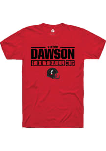 Victor Dawson  Cincinnati Bearcats Red Rally NIL Stacked Box Short Sleeve T Shirt