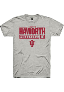 Camryn Haworth  Indiana Hoosiers Ash Rally NIL Stacked Box Short Sleeve T Shirt
