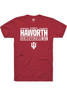 Camryn Haworth  Indiana Hoosiers Red Rally NIL Stacked Box Short Sleeve T Shirt