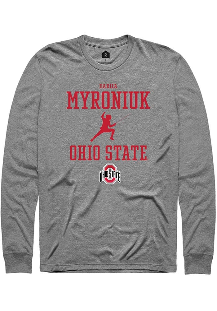 Dariia Myroniuk  Ohio State Buckeyes Graphite Rally NIL Sport Icon Long Sleeve T Shirt