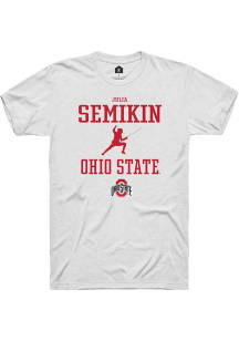 Julia Semikin  Ohio State Buckeyes White Rally NIL Sport Icon Short Sleeve T Shirt