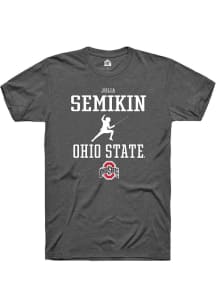 Julia Semikin  Ohio State Buckeyes Dark Grey Rally NIL Sport Icon Short Sleeve T Shirt