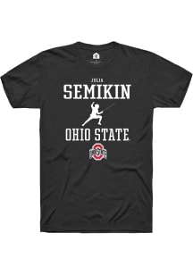 Julia Semikin  Ohio State Buckeyes Black Rally NIL Sport Icon Short Sleeve T Shirt