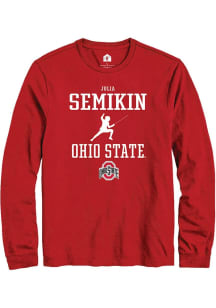 Julia Semikin  Ohio State Buckeyes Red Rally NIL Sport Icon Long Sleeve T Shirt