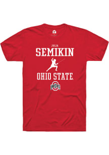 Julia Semikin  Ohio State Buckeyes Red Rally NIL Sport Icon Short Sleeve T Shirt