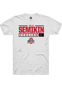 Julia Semikin  Ohio State Buckeyes White Rally NIL Stacked Box Short Sleeve T Shirt