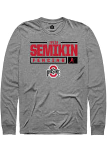 Julia Semikin  Ohio State Buckeyes Graphite Rally NIL Stacked Box Long Sleeve T Shirt