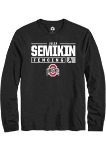 Julia Semikin  Ohio State Buckeyes Black Rally NIL Stacked Box Long Sleeve T Shirt