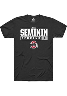 Julia Semikin  Ohio State Buckeyes Black Rally NIL Stacked Box Short Sleeve T Shirt