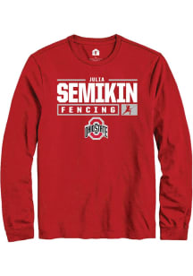 Julia Semikin  Ohio State Buckeyes Red Rally NIL Stacked Box Long Sleeve T Shirt