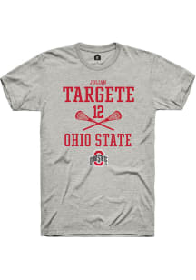 Julian Targete  Ohio State Buckeyes Ash Rally NIL Sport Icon Short Sleeve T Shirt