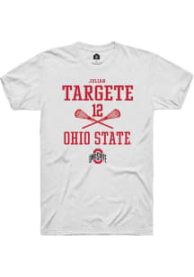 Julian Targete  Ohio State Buckeyes White Rally NIL Sport Icon Short Sleeve T Shirt