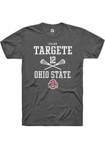 Julian Targete  Ohio State Buckeyes Dark Grey Rally NIL Sport Icon Short Sleeve T Shirt