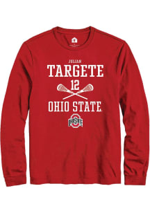 Julian Targete  Ohio State Buckeyes Red Rally NIL Sport Icon Long Sleeve T Shirt