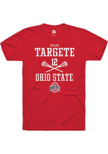 Julian Targete  Ohio State Buckeyes Red Rally NIL Sport Icon Short Sleeve T Shirt