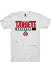 Julian Targete  Ohio State Buckeyes White Rally NIL Stacked Box Short Sleeve T Shirt