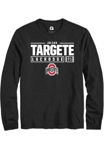 Julian Targete  Ohio State Buckeyes Black Rally NIL Stacked Box Long Sleeve T Shirt