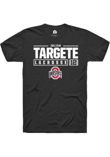 Julian Targete  Ohio State Buckeyes Black Rally NIL Stacked Box Short Sleeve T Shirt