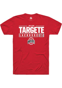 Julian Targete  Ohio State Buckeyes Red Rally NIL Stacked Box Short Sleeve T Shirt