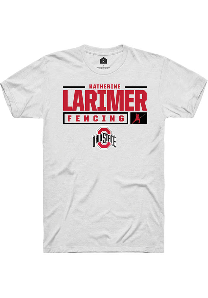 Katherine Larimer Ohio State Buckeyes Rally NIL Stacked Box Short Sleeve T Shirt