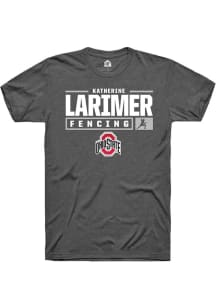 Katherine Larimer  Ohio State Buckeyes Dark Grey Rally NIL Stacked Box Short Sleeve T Shirt