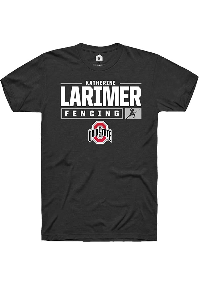 Katherine Larimer Ohio State Buckeyes Rally NIL Stacked Box Short Sleeve T Shirt