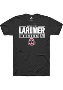 Katherine Larimer  Ohio State Buckeyes Black Rally NIL Stacked Box Short Sleeve T Shirt