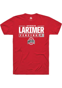 Katherine Larimer  Ohio State Buckeyes Red Rally NIL Stacked Box Short Sleeve T Shirt