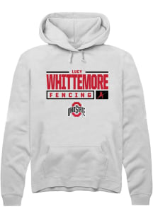Lucy Whittemore Rally Mens White Ohio State Buckeyes NIL Stacked Box Hooded Sweatshirt
