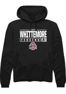 Lucy Whittemore Rally Mens Black Ohio State Buckeyes NIL Stacked Box Hooded Sweatshirt