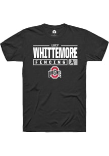 Lucy Whittemore  Ohio State Buckeyes Black Rally NIL Stacked Box Short Sleeve T Shirt