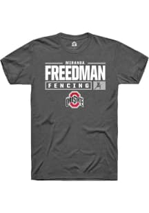 Miranda Freedman Dark Grey Ohio State Buckeyes NIL Stacked Box Short Sleeve T Shirt