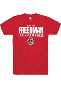 Miranda Freedman Red Ohio State Buckeyes NIL Stacked Box Short Sleeve T Shirt