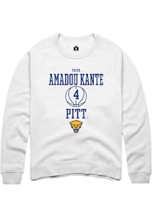 Papa Amadou Kante  Rally Pitt Panthers Mens White NIL Sport Icon Long Sleeve Crew Sweatshirt