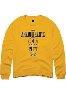 Papa Amadou Kante  Rally Pitt Panthers Mens Gold NIL Sport Icon Long Sleeve Crew Sweatshirt