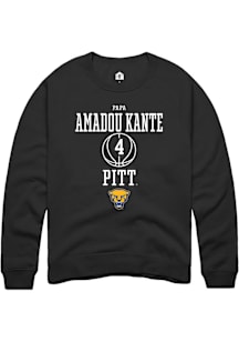Papa Amadou Kante  Rally Pitt Panthers Mens Black NIL Sport Icon Long Sleeve Crew Sweatshirt