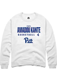 Papa Amadou Kante  Rally Pitt Panthers Mens White NIL Stacked Box Long Sleeve Crew Sweatshirt