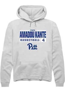 Papa Amadou Kante  Rally Pitt Panthers Mens White NIL Stacked Box Long Sleeve Hoodie